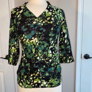 Alfani Petite soft silky 3/4 sleeve top PS   EUC